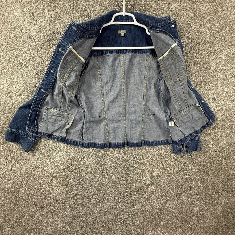 J. Jill Women Blue Stretch Denim Jacket Button Front Small RN 97641 - Picture 4 of 13
